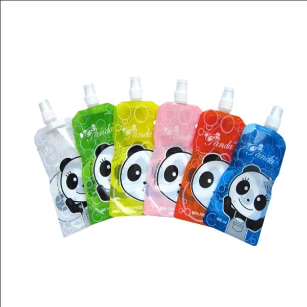 OEM-ODM low MOQ 300ml 500ml Special Shape Squeeze Liquid Stand Up Bag Matte glossy transparent Print Label Juice Spout Pouch